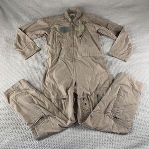 Flight Suit Coveralls Flyers 42L CWU‎ 27/P Type 1 Class 2 Tan 380 TOP GUN EUC